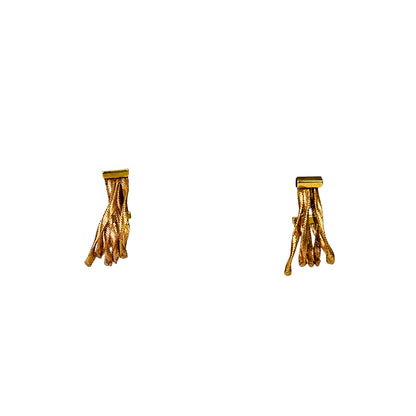 18K Fancy Gold Fringe Stud Earrings by Manuvel Malabar Jewellers