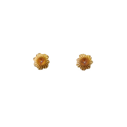 18K Gold Sunburst Stud Earrings by Manuvel Malabar Jewellers