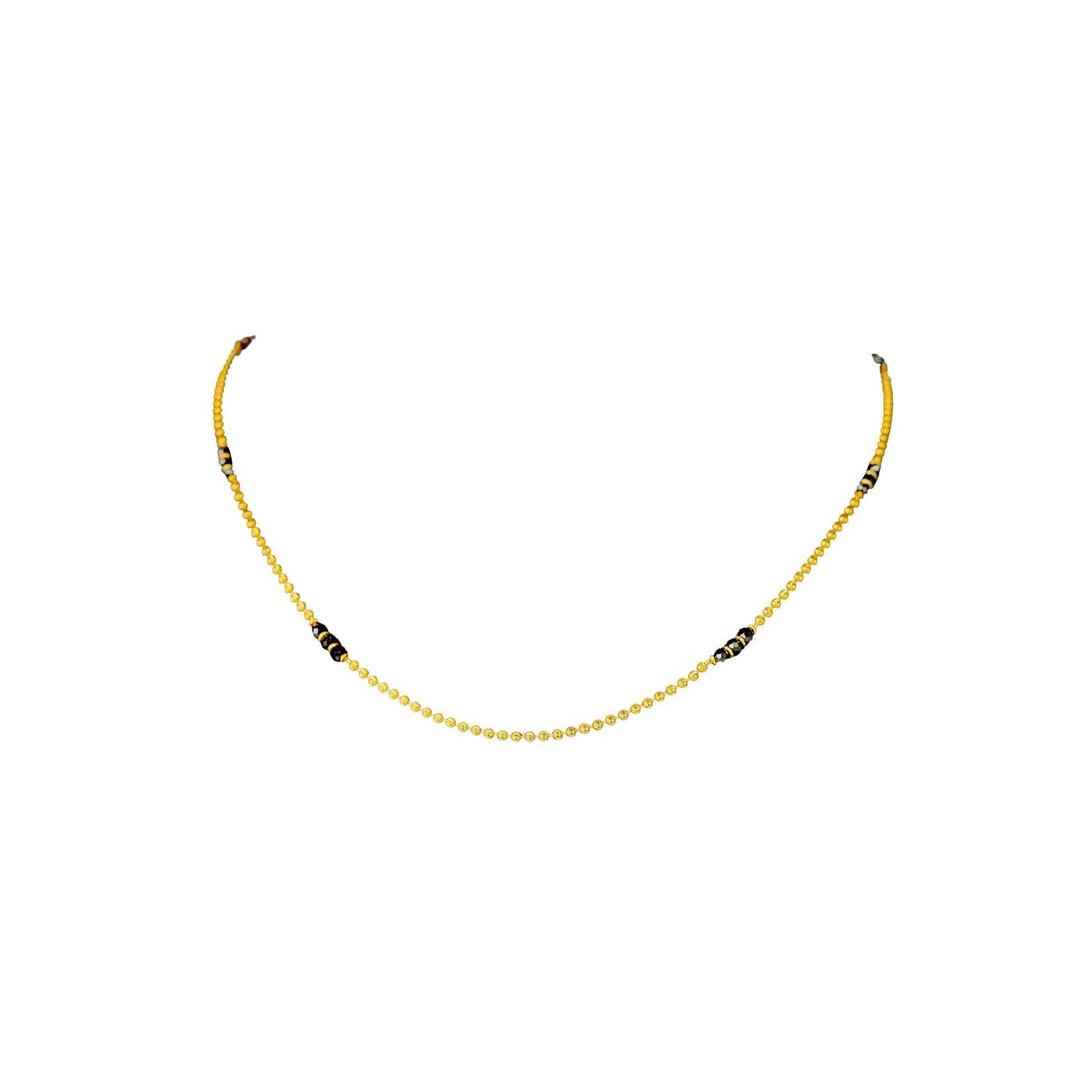 22K Rajkot Gold Beaded Necklace by Manuvel Malabar Jewellers