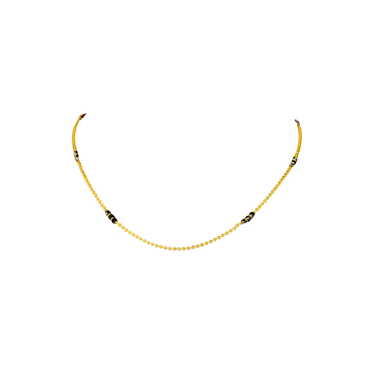 22K Rajkot Gold Beaded Necklace by Manuvel Malabar Jewellers, detail view 2