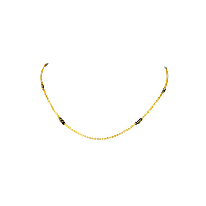 22K Rajkot Gold Beaded Necklace by Manuvel Malabar Jewellers, detail view 2
