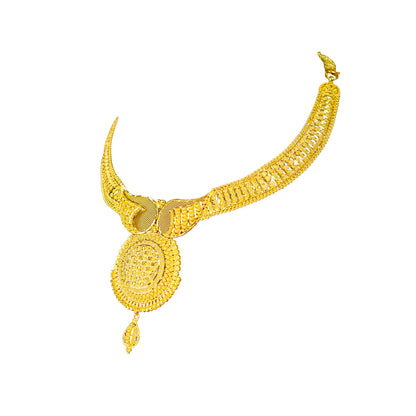 22K Kolkata Gold Choker Necklace by Manuvel Malabar Jewellers, detail view 3